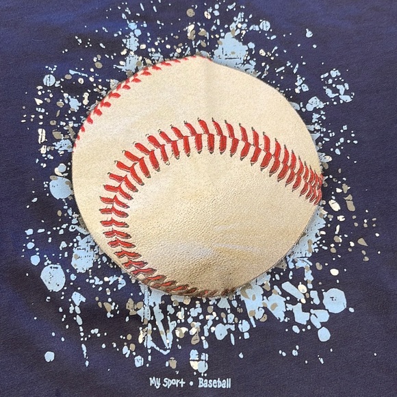 4th of July Baseball sport t-shirt boys 6 7 USA cotton red white blue patriotic - Picture 2 of 2